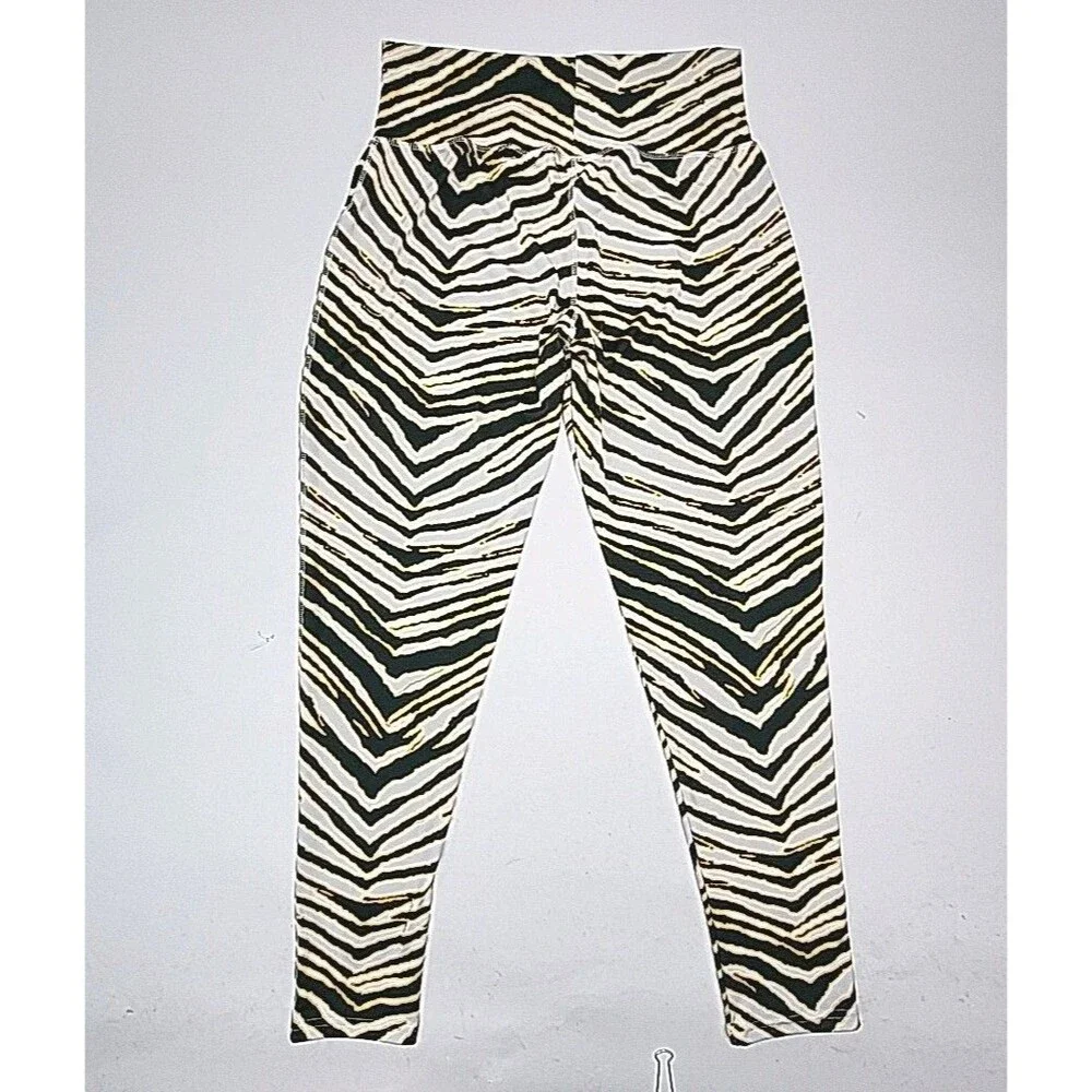 Majestic Leggings Greenbay Packers Leopard Print Zubaz Women Sz XL NFL Football